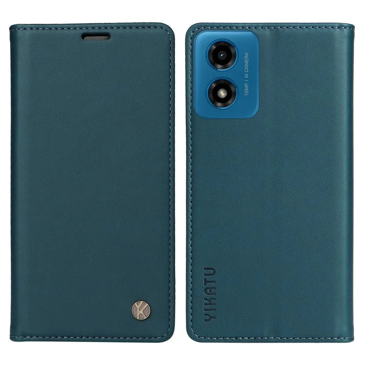 YIKATU YK-001 For Motorola Moto E14 4G / G04 4G / G04s 4G / G24 4G Cell Phone Case Magnetic Closing Leather Cover