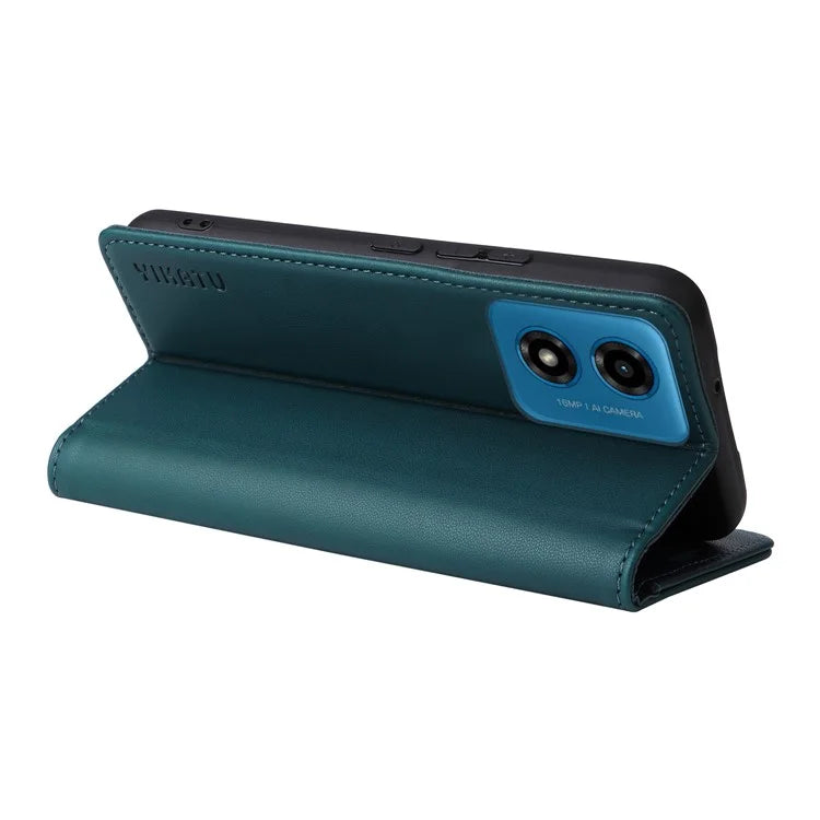 YIKATU YK-001 For Motorola Moto E14 4G / G04 4G / G04s 4G / G24 4G Cell Phone Case Magnetic Closing Leather Cover