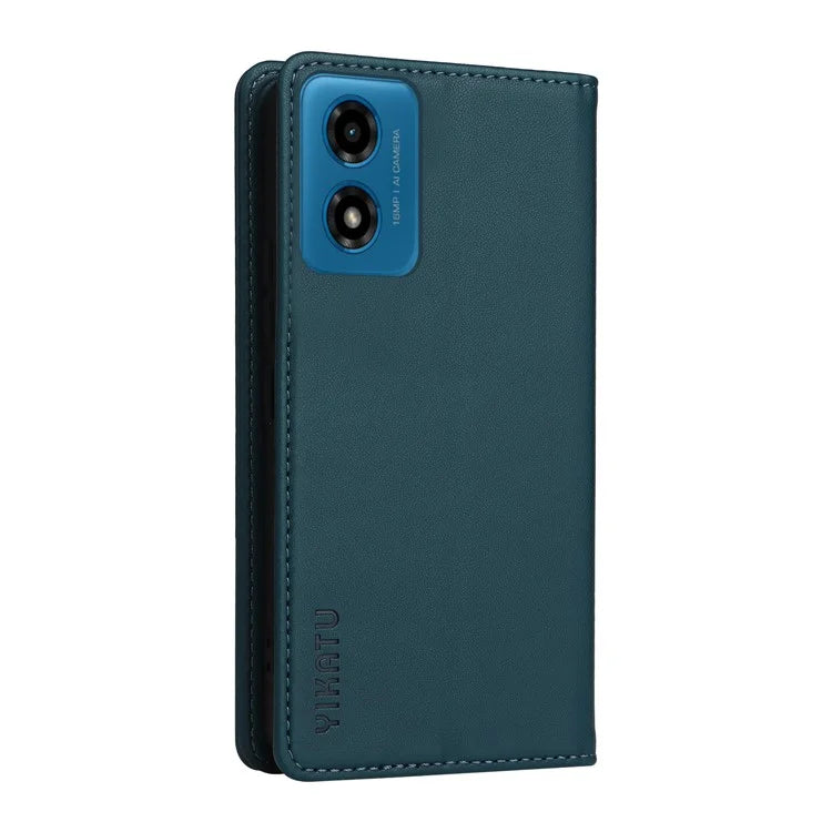 YIKATU YK-001 For Motorola Moto E14 4G / G04 4G / G04s 4G / G24 4G Cell Phone Case Magnetic Closing Leather Cover