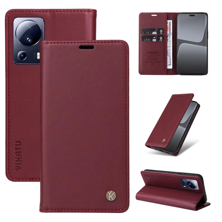 YIKATU YK-001 For Xiaomi 13 Lite / Civi 2 5G Cell Phone Case Bump Proof Leather Stand Cover