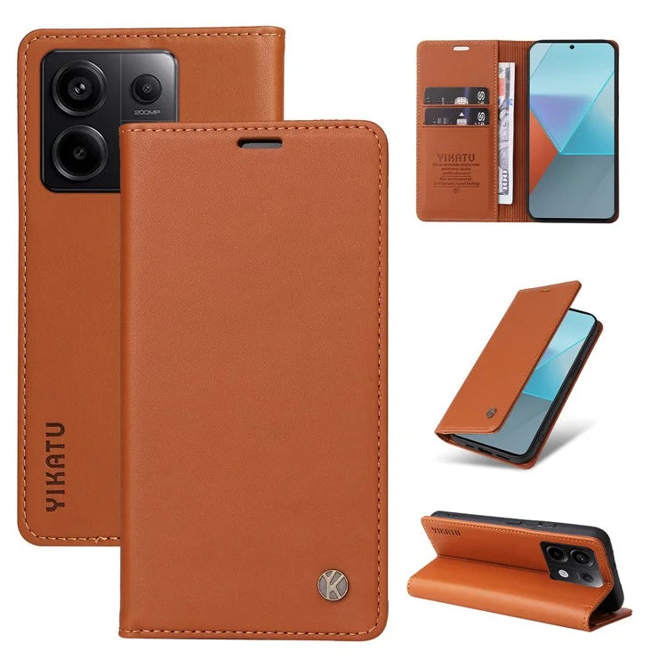 YIKATU YK-001 For Xiaomi Redmi Note 13 Pro 5G / Poco X6 5G Case Magnetic Adsorption Leather Phone Cover