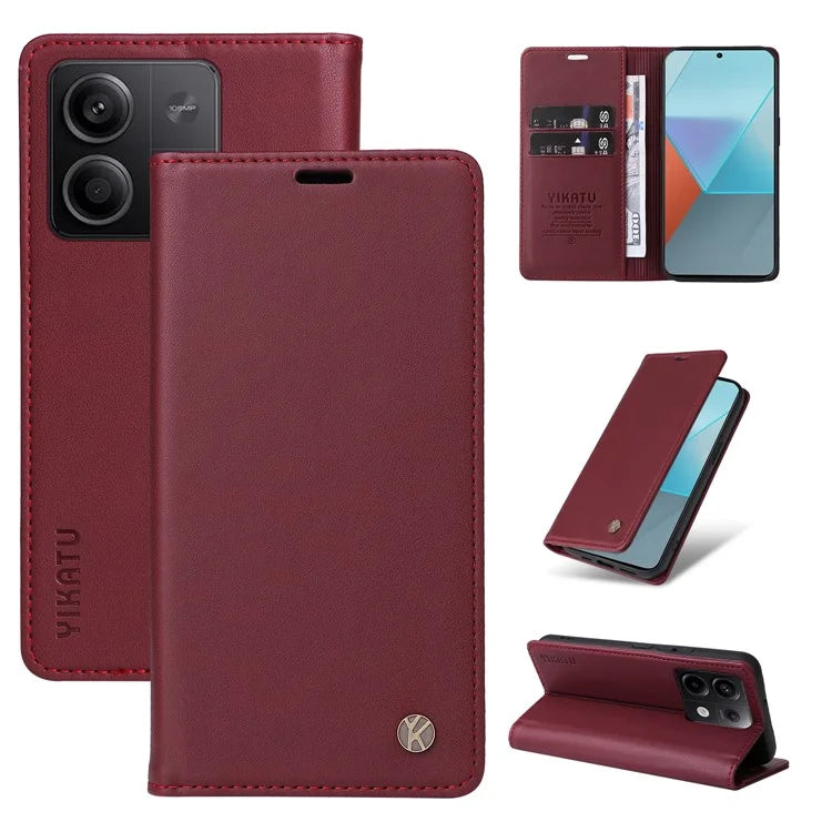 YIKATU YK-001 For Xiaomi Redmi Note 13 Pro 5G / Poco X6 5G Case Magnetic Adsorption Leather Phone Cover