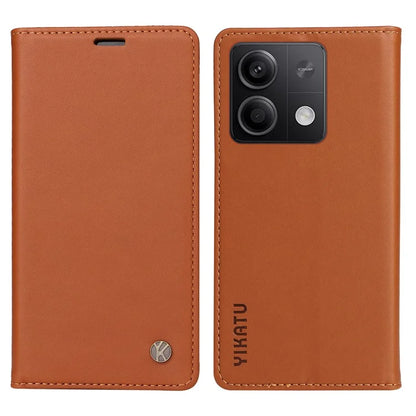 YIKATU YK-001 For Xiaomi Redmi Note 13 5G Cell Phone Case Fully Wrapped Folio Flip Leather Cover