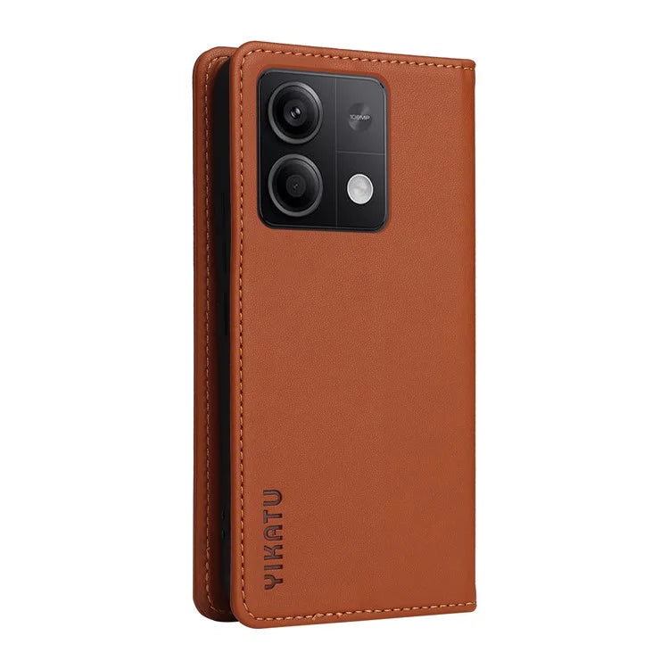 YIKATU YK-001 For Xiaomi Redmi Note 13 5G Cell Phone Case Fully Wrapped Folio Flip Leather Cover