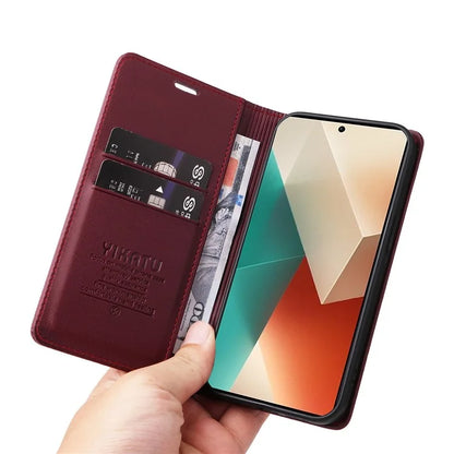 YIKATU YK-001 For Xiaomi Redmi Note 13 5G Cell Phone Case Fully Wrapped Folio Flip Leather Cover