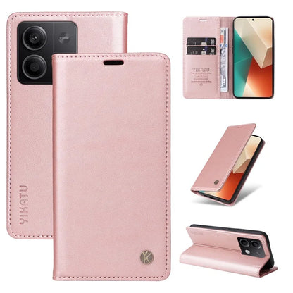 YIKATU YK-001 For Xiaomi Redmi Note 13 5G Cell Phone Case Fully Wrapped Folio Flip Leather Cover