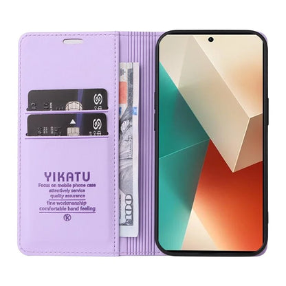 YIKATU YK-001 For Xiaomi Redmi Note 13 5G Cell Phone Case Fully Wrapped Folio Flip Leather Cover