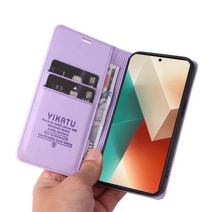 YIKATU YK-001 For Xiaomi Redmi Note 13 5G Cell Phone Case Fully Wrapped Folio Flip Leather Cover