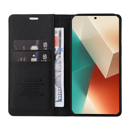 YIKATU YK-001 For Xiaomi Redmi Note 13 5G Cell Phone Case Fully Wrapped Folio Flip Leather Cover