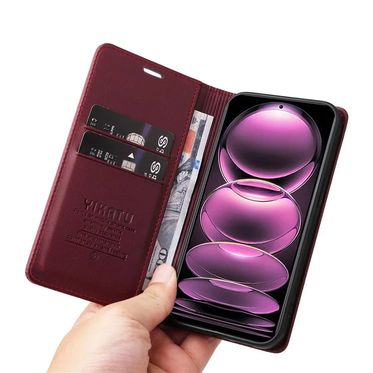 YIKATU YK-001 For Xiaomi Poco X5 Pro 5G / Redmi Note 12 Pro Speed 5G / Note 12 Pro 5G Case Magnetic Closing PU Leather Cover