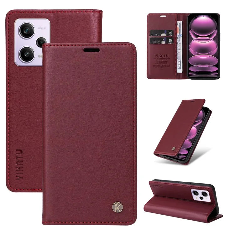 YIKATU YK-001 For Xiaomi Poco X5 Pro 5G / Redmi Note 12 Pro Speed 5G / Note 12 Pro 5G Case Magnetic Closing PU Leather Cover