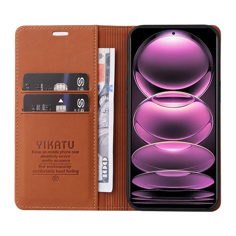 YIKATU YK-001 For Xiaomi Poco X5 Pro 5G / Redmi Note 12 Pro Speed 5G / Note 12 Pro 5G Case Magnetic Closing PU Leather Cover