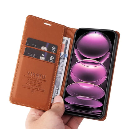 YIKATU YK-001 For Xiaomi Poco X5 Pro 5G / Redmi Note 12 Pro Speed 5G / Note 12 Pro 5G Case Magnetic Closing PU Leather Cover