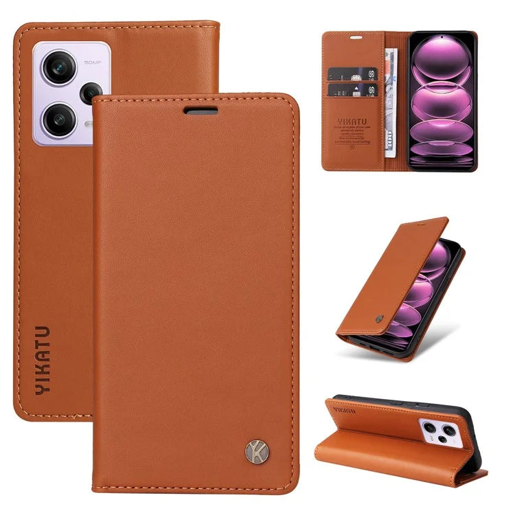 YIKATU YK-001 For Xiaomi Poco X5 Pro 5G / Redmi Note 12 Pro Speed 5G / Note 12 Pro 5G Case Magnetic Closing PU Leather Cover