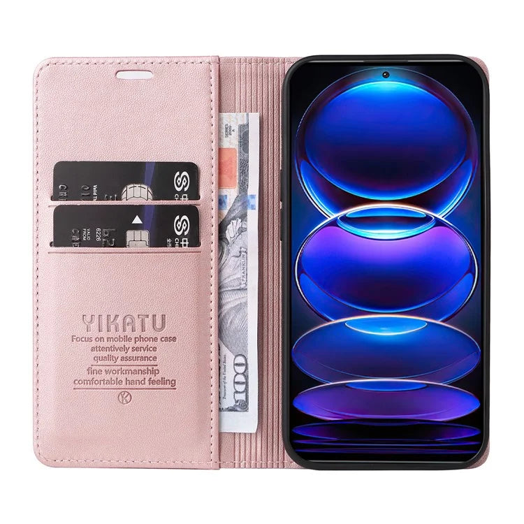 YIKATU YK-001 For Xiaomi Redmi Note 12 Pro+ 5G Cell Phone Cover Magnetic Closing Leather Phone Shell