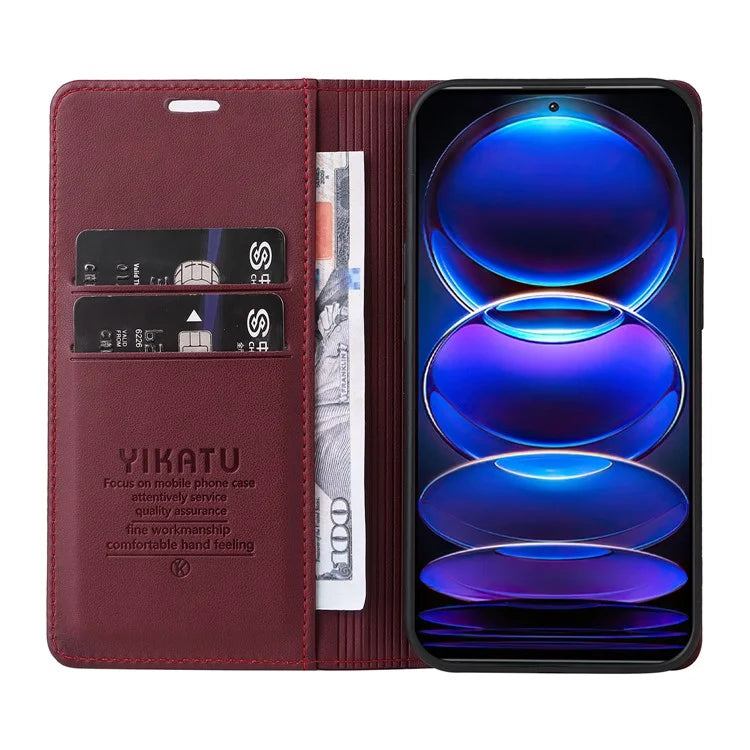 YIKATU YK-001 For Xiaomi Redmi Note 12 Pro+ 5G Cell Phone Cover Magnetic Closing Leather Phone Shell