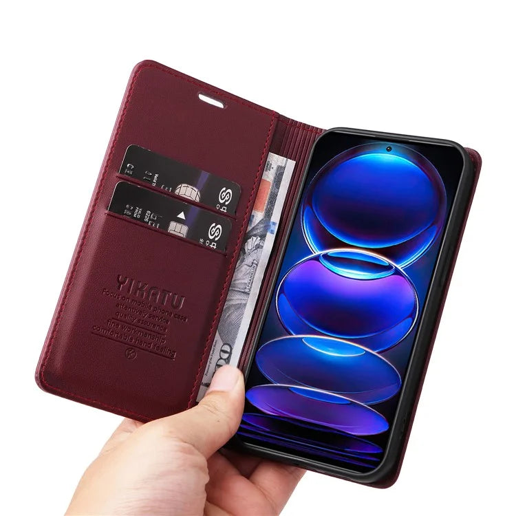 YIKATU YK-001 For Xiaomi Redmi Note 12 Pro+ 5G Cell Phone Cover Magnetic Closing Leather Phone Shell