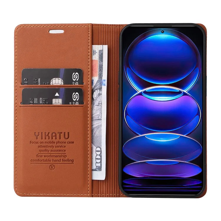 YIKATU YK-001 For Xiaomi Redmi Note 12 Pro+ 5G Cell Phone Cover Magnetic Closing Leather Phone Shell