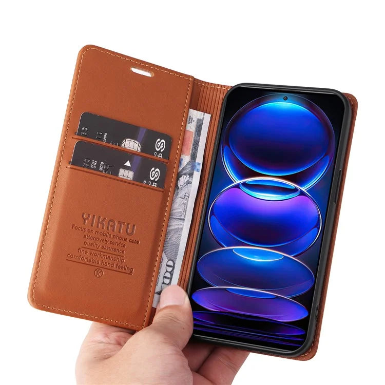 YIKATU YK-001 For Xiaomi Redmi Note 12 Pro+ 5G Cell Phone Cover Magnetic Closing Leather Phone Shell