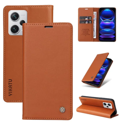 YIKATU YK-001 For Xiaomi Redmi Note 12 Pro+ 5G Cell Phone Cover Magnetic Closing Leather Phone Shell