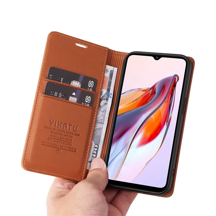 YIKATU YK-001 For Xiaomi Redmi 12C 4G / Redmi 11A 4G Case Magnetic Closure Leather Stand Phone Shell