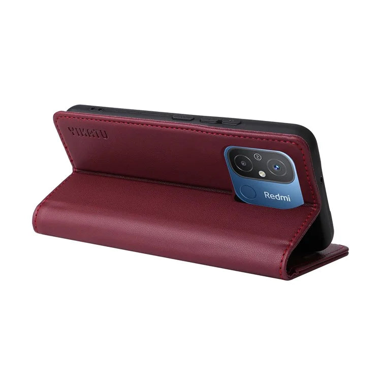 YIKATU YK-001 For Xiaomi Redmi 12C 4G / Redmi 11A 4G Case Magnetic Closure Leather Stand Phone Shell