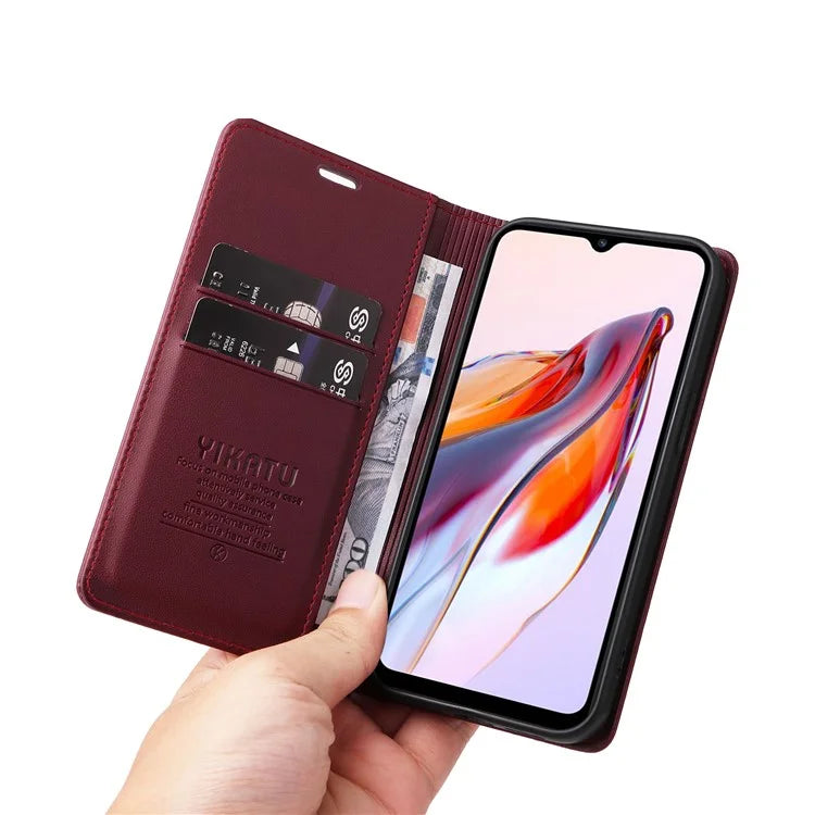 YIKATU YK-001 For Xiaomi Redmi 12C 4G / Redmi 11A 4G Case Magnetic Closure Leather Stand Phone Shell