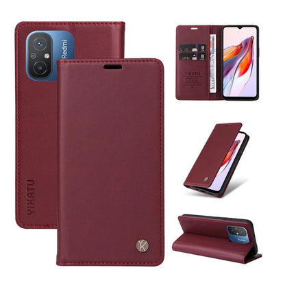 YIKATU YK-001 For Xiaomi Redmi 12C 4G / Redmi 11A 4G Case Magnetic Closure Leather Stand Phone Shell