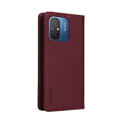 YIKATU YK-001 For Xiaomi Redmi 12C 4G / Redmi 11A 4G Case Magnetic Closure Leather Stand Phone Shell