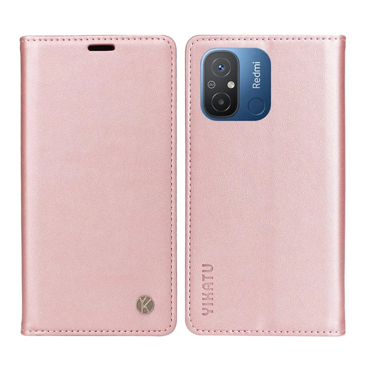 YIKATU YK-001 For Xiaomi Redmi 12C 4G / Redmi 11A 4G Case Magnetic Closure Leather Stand Phone Shell
