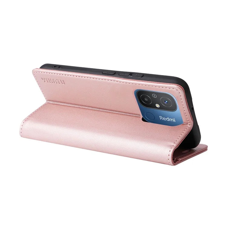 YIKATU YK-001 For Xiaomi Redmi 12C 4G / Redmi 11A 4G Case Magnetic Closure Leather Stand Phone Shell