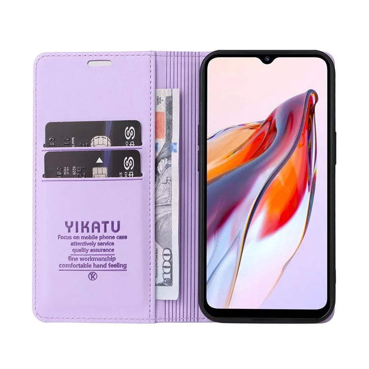 YIKATU YK-001 For Xiaomi Redmi 12C 4G / Redmi 11A 4G Case Magnetic Closure Leather Stand Phone Shell