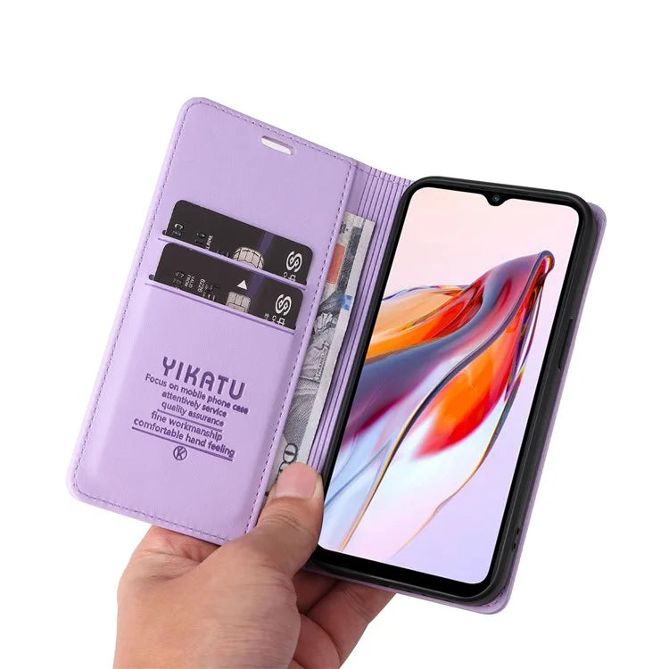 YIKATU YK-001 For Xiaomi Redmi 12C 4G / Redmi 11A 4G Case Magnetic Closure Leather Stand Phone Shell