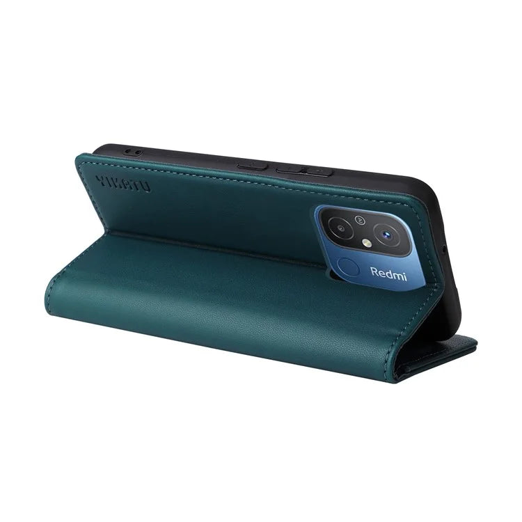 YIKATU YK-001 For Xiaomi Redmi 12C 4G / Redmi 11A 4G Case Magnetic Closure Leather Stand Phone Shell