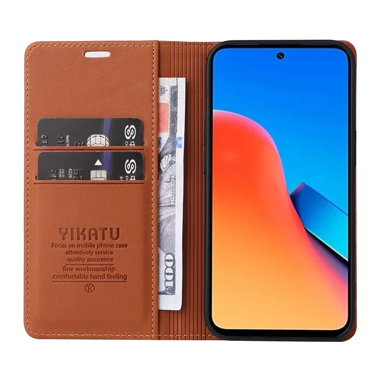 YIKATU YK-001 For Xiaomi Redmi 12 4G / 5G (Global) / Poco M6 Pro 5G Leather Case Wallet Phone Cover