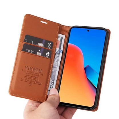 YIKATU YK-001 For Xiaomi Redmi 12 4G / 5G (Global) / Poco M6 Pro 5G Leather Case Wallet Phone Cover