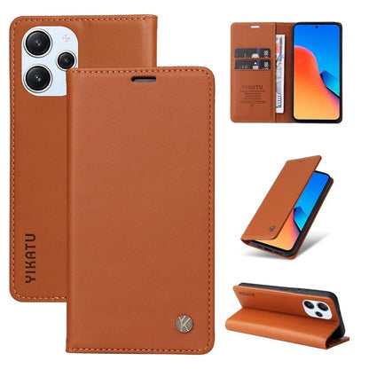YIKATU YK-001 For Xiaomi Redmi 12 4G / 5G (Global) / Poco M6 Pro 5G Leather Case Wallet Phone Cover