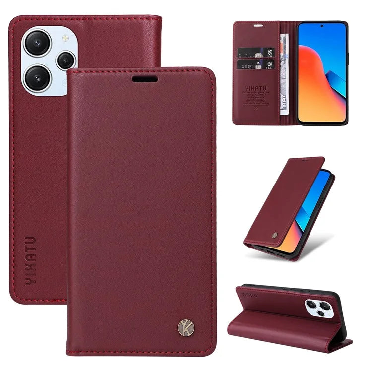YIKATU YK-001 For Xiaomi Redmi 12 4G / 5G (Global) / Poco M6 Pro 5G Leather Case Wallet Phone Cover