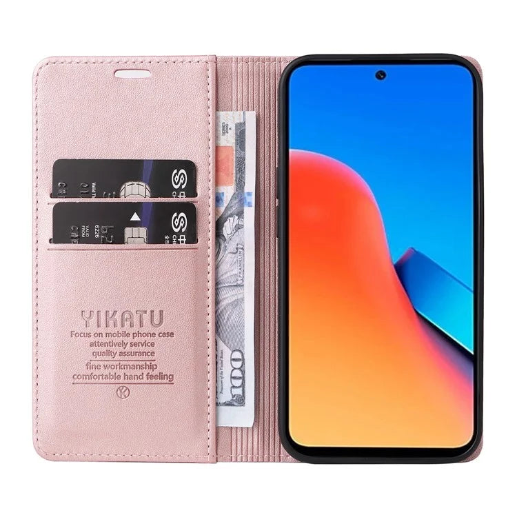 YIKATU YK-001 For Xiaomi Redmi 12 4G / 5G (Global) / Poco M6 Pro 5G Leather Case Wallet Phone Cover