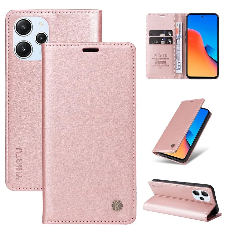 YIKATU YK-001 For Xiaomi Redmi 12 4G / 5G (Global) / Poco M6 Pro 5G Leather Case Wallet Phone Cover