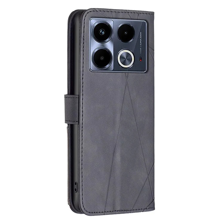 BINFEN COLOR BF05 For Infinix Note 40 Case Stand Wallet PU Leather Geometric Phone Cover
