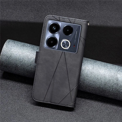 BINFEN COLOR BF05 For Infinix Note 40 Case Stand Wallet PU Leather Geometric Phone Cover