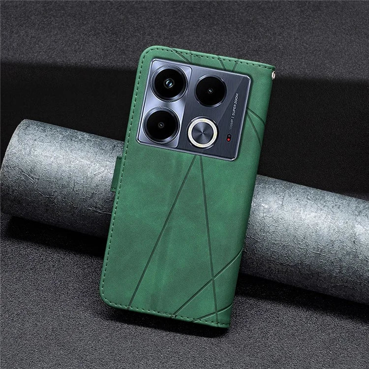 BINFEN COLOR BF05 For Infinix Note 40 Case Stand Wallet PU Leather Geometric Phone Cover