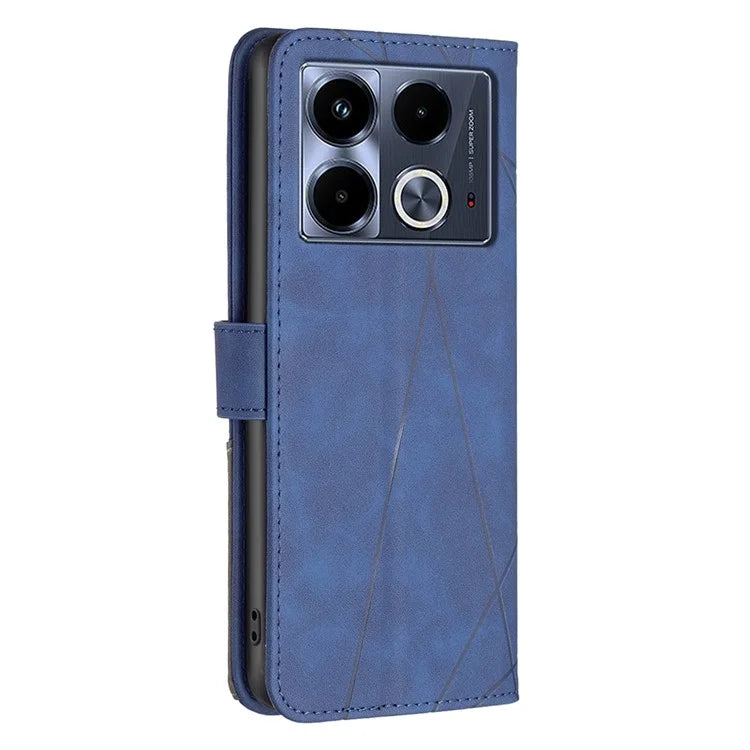 BINFEN COLOR BF05 For Infinix Note 40 Case Stand Wallet PU Leather Geometric Phone Cover
