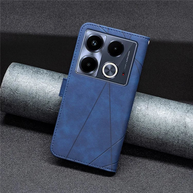 BINFEN COLOR BF05 For Infinix Note 40 Case Stand Wallet PU Leather Geometric Phone Cover
