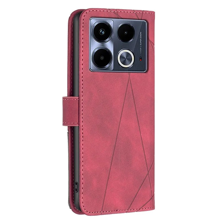 BINFEN COLOR BF05 For Infinix Note 40 Case Stand Wallet PU Leather Geometric Phone Cover