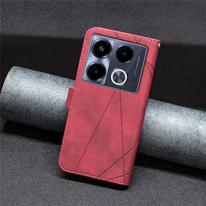 BINFEN COLOR BF05 For Infinix Note 40 Case Stand Wallet PU Leather Geometric Phone Cover