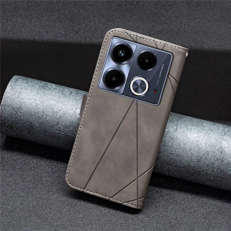 BINFEN COLOR BF05 For Infinix Note 40 Case Stand Wallet PU Leather Geometric Phone Cover