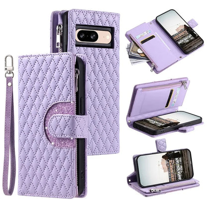 Style 012 for Google Pixel 8 Wallet Case Rhombus PU Leather Shockproof Phone Cover
