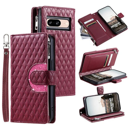 Style 012 for Google Pixel 8 Wallet Case Rhombus PU Leather Shockproof Phone Cover